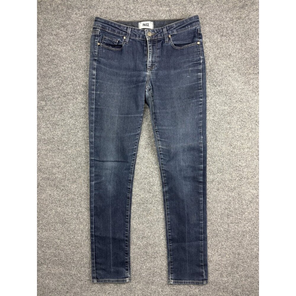 Paige Jeans‎ Womens 30 Blue Skyline Skinny Stretch Denim Dark Wash Made in USA